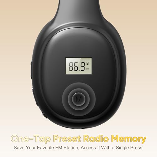 Image of Portable Personal FM Radio Headphones, Comfortable Radio Headset with Type-C Fast Charging Rechargeable Battery Long Playtime, Earmuff FM Radio for Seniors, Meeting FM Receiver