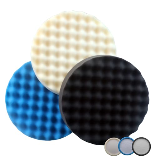 3-in-1 Waffle Polishing Pads 8 inch for 7 Backing Plate Life Time Support 5275 5723 5733 Foam Buffing Pads 8 inch Polishing Pads for Orbital Car Buffer Polisher