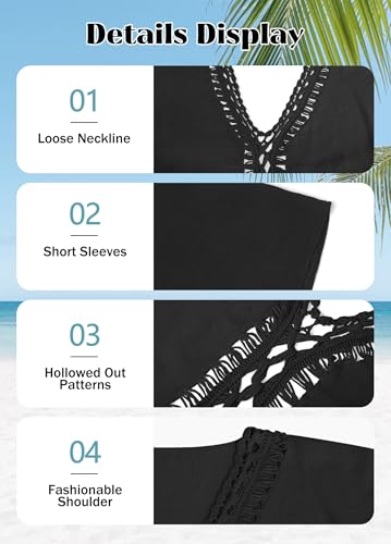 Bathing Suit Cover Up for Women Plus Size Swimsuit Coverup Summer Loose Beach Cover Up Crochet Design Dress4
