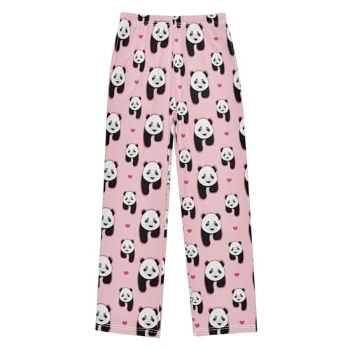 ZZXXB Panda Heart Boys Long Pants Soft Trousers Elastic Waist Kids Lounge Bottoms with Pockets S-XL