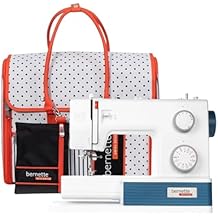 Bernette B05 Academy Sewing Machine Bundle | 30 Stitches, Tote Bag, Extension Table, 12 Presser Feet | Portable and Heavy Duty Sewing Machine