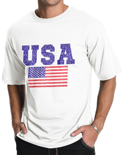 Men's Graphic Tees, Short Sleeve USA Flag Crewneck Casual American Patriotic Regular T-Shirt for Men4
