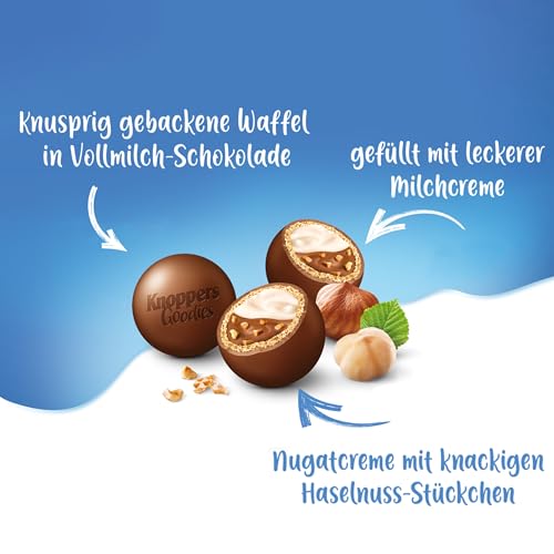 Knoppers Goodies Knusper Minis – 1 x 180g – knusprige Waffelkugeln gefüllt mit Haselnussstücken, Milch- und Nougatcreme, umhüllt von Schokolade 4