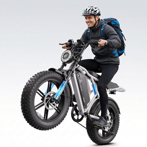 Image of TST Electric Bike for Adults, 1500W Peak Motor, 28 MPH, 20 inch x 4.0 inch Fat Tire E-Bike, 48V 15Ah /25Ah Removable Battery, Dual Hydraulic Disc Brakes, Dual Suspension, LCD & APP, UL 2849 Certification