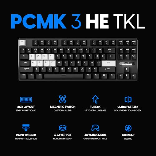 Image of Pulsar Gaming Gears PCMK3 HE 80% (87 Keys) TKL Gaming Keyboard, Hall Effect Magnetic Switch, 8K Polling, Hot-Swappable, RGB, PBT Keycaps (Black)