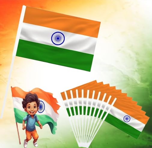 Prime Small Size Set Of 6 Pcs Trilcolor India Flag with Stick for Independence Day and Republic Day Special for School College and Office Decoration Pack Of 1 (B0B8HKMF49) Amazon Price History, Amazon Price Tracker