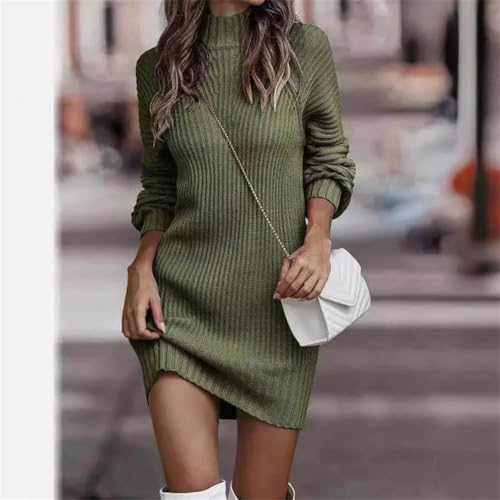 Robe pull ajustée col roulé bordeaux L : finis les pulls d'hiver informes