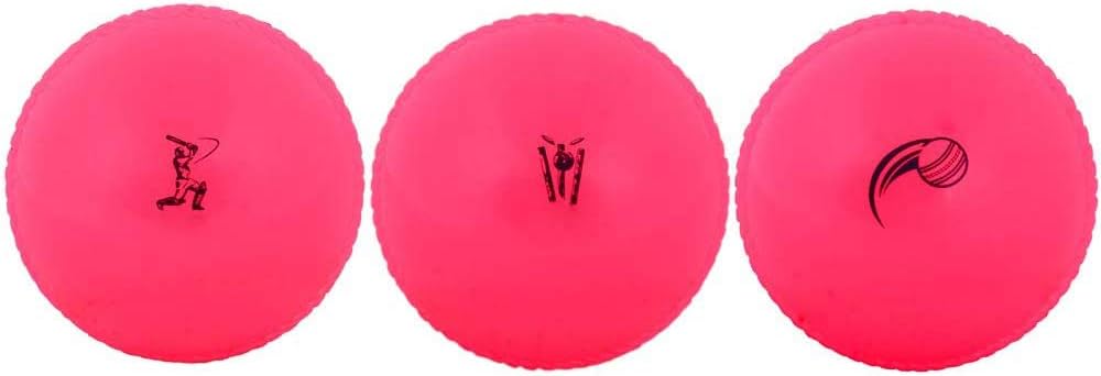 Kosma Pack of 3 Windball Cricket Ball | Indoor & Outdoor Soft Training Cricket Ball for Coaching Practice (Pink