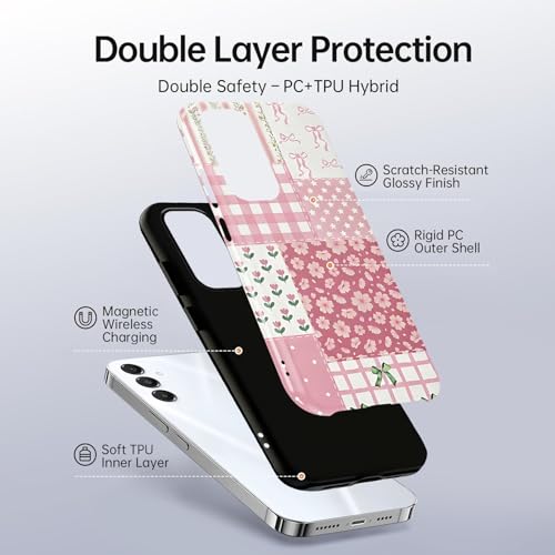 Coque Samsung A16 5G motif patchwork pour style shabby chic