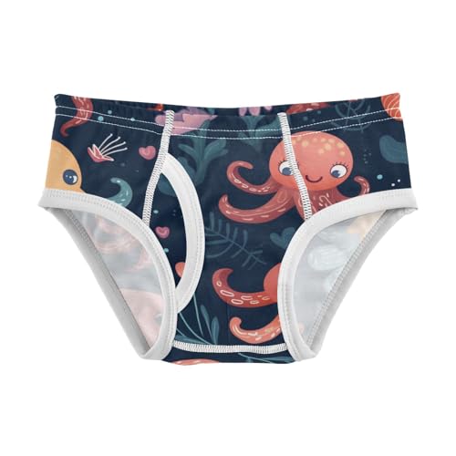 ALAZA Baby Boys' Briefs Toddler Boys Underwear 100% Cotton Soft Octopus 2T