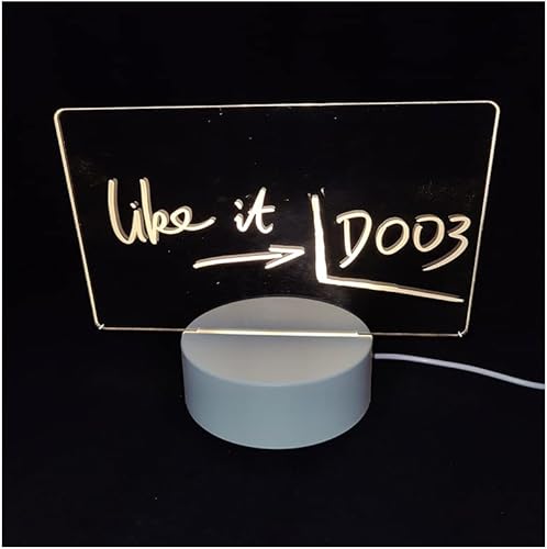 AITISI Acrylic Dry Erase Board with Stand as a Glow Memo LED Letter Message Board Note Glass Led Board White Board for Office School Home with Warm White Light Widescreen Styling