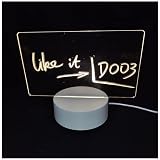 AITISI Acrylic Dry Erase Board with Stand as a Glow Memo LED Letter Message Board Note Glass Led Boa