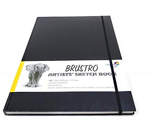 Image of Brustro Artists Stitched Bound Sketch Book, A3 Size, 160 Pages, 110 GSM & Brustro Artists Wiro Bound Sketch Book, A4 Size, 120 Pages, 160 GSM (Acid Free)