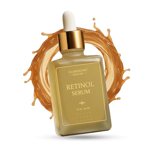CLARIMOND Retinol Serum for Face – 1% Resurfacing Retinol and Hyaluronic Acid Serum with Niacinamide & Aloe Vera for Anti-Aging, Brightening, Wrinkle Reduction & Dark Spot Treatment