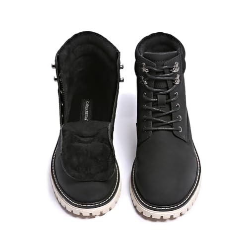 Image of Mens Snow Boots Fur Lined Hiking Boots Waterproof Anti-Slip Outdoor Climbing Shoes