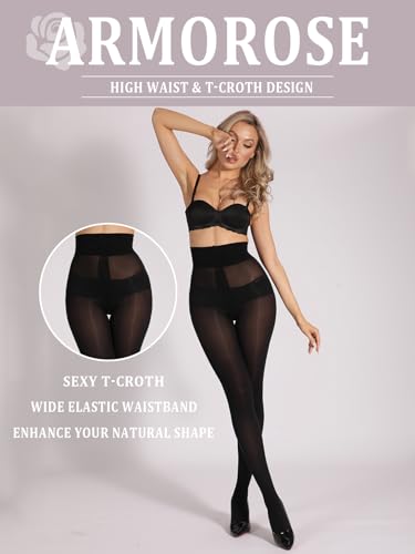 ARMORESE Indestructible Tights for Women, Rip Resistant Pantyhose, 40D Semi Sheer T-Crotch Control Top Stockings4