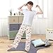 voucong Fashion Merry Christmas Gold and Red Snowflake Pajamas Long Pants Lounge Loose-fit Sleepwear Holiday with 2 Pockets