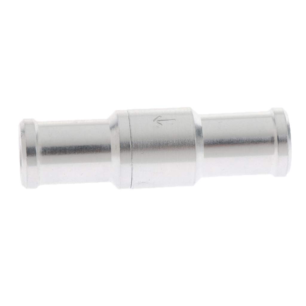 Neaxgeandx 12Mm Aluminum Alloy Fuel Non Return Check Valve One Way Petrol Diesel Silver