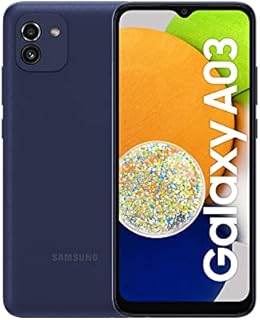 Samsung Galaxy A03 Android Smartphone, 6.5-Inch Infinity-V HD + Display, 4 GB of RAM and 64 GB of Expandable Internal Memory, 5,000 mAh Battery, Blue