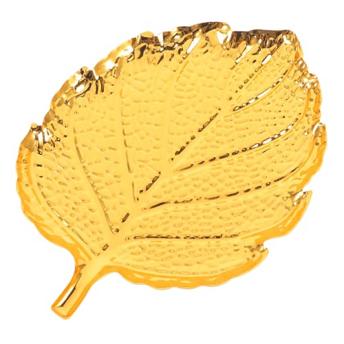 ULTECHNOVO Plateau Bijoux Vide Poche Dorée Organisateur Anneaux et Colliers pour Bureau et Chambre Rangement Élégant pour Bijoux et Clés