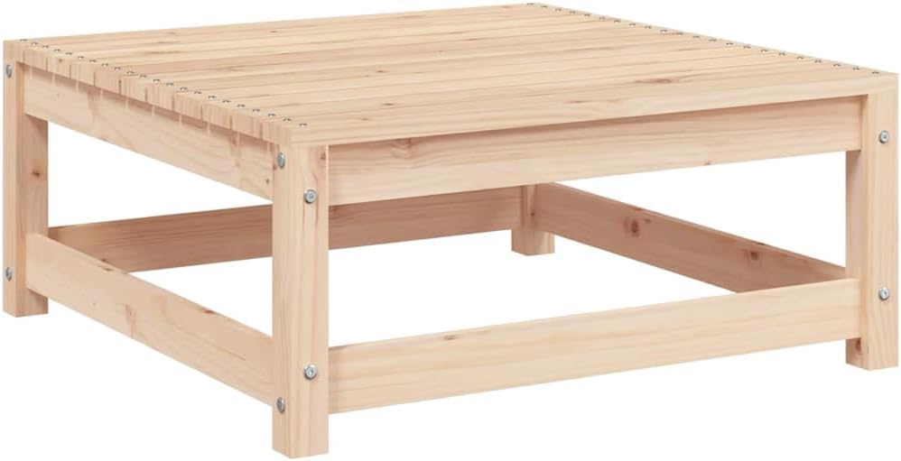 Rustic Outdoor Loveseat Modular 2-Seat Patio Couch Solid Pine Wood 82.7x27.6x26.4 in Beige Weather-Resistant Garden Sofa for Balcony & Terrace