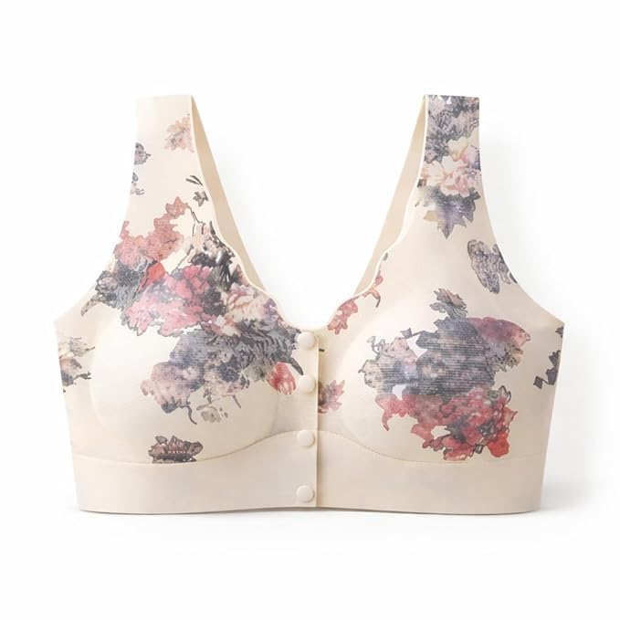 Nerissa Wear Women's Floral Print Sports Bra - Soft Supportive Wireless Bra with Front Closure - Comfortable Activewear (B... - Review, Price and Buying Guide
