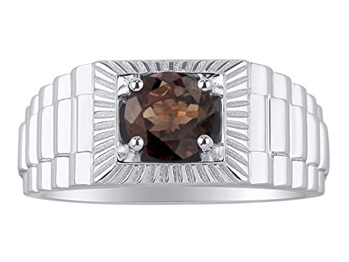 Bague en quartz fumé RYLOS, un bijou de naissance raffiné en pierre véritable
