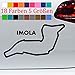 Generic Imola Pegatinas de circuito San Marino GP F1 Layout Umriss 18 colores 5 tamaños