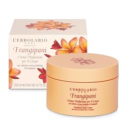 L'Erbolario Body Cream - Moisturizing Body Butter for Dry Skin - Prevents Skin Aging - Skin Care with Citrus and Floral Scent - Frangipani - 6.7 oz