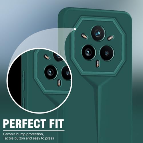 Image of WOW IMAGINE Slim Back Cover for Realme 14 Pro Plus 5G | Blade Series Ultra Thin Case with Lightweight Design | Camera Protection | Soft Matte Silicone Flexible Mobile Case - Green