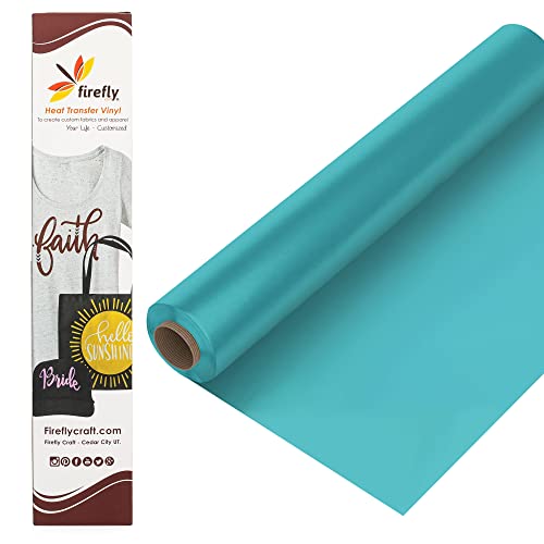 Firefly Craft Regular Aqua, Heat Transfer Vinyl for Shirts - Iron on Vinyl for Cricut & Silhouette Heat Press Vinyl for Shirt Transfers - Iron on HTV Vinyl - 3 Pieces, 12