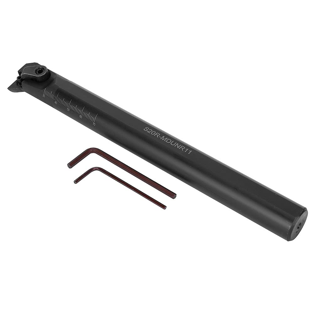 Lathe Boring Bar S20R - MDUNR11 | DNMG1104 Insert Turning Tool Holder with 2 Wrenches | Secure - Grip Cutting Interface for Steel Processing/Metalworking | High Hardness Hard