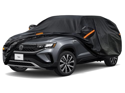 Image of Kayme 7 Layers SUV Car Cover Custom Fit for Volkswagen VW Taos(2021-2025) Waterproof All Weather for Automobiles, Outdoor Full Cover Rain Sun UV Protection.Black