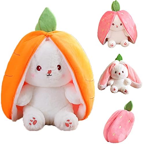 Irenar Rabbit Plush, Easter Rabbit, Super Soft Fabric Cute Expression, Rabbit Cross-Dressing Plush Toys, Gifts for Boys and Girls, Children's Room Decoration (Carrot Rabbit, 7inches)