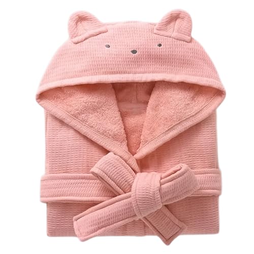 UERJTWXW Kids Hooded Bathrobe 100% Cotton Pajama Robe Boys and Girls Soft Towel Morning Gown 2-12 Spa Toddler Long Bathrobe