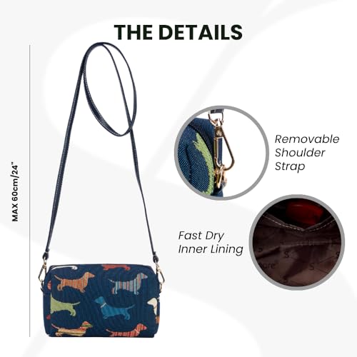 Signare Tapestry Small Crossbody Bag for Women Pouch Bag with Dachshund Design (HPBG-DACH)4