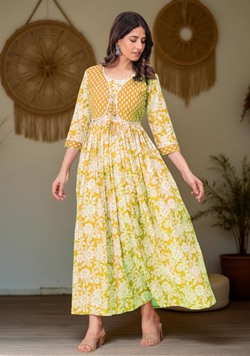 Image of Dhruvi Women's Rayon Anarkali Maternity Dress & Feeding Kurti with Zippers