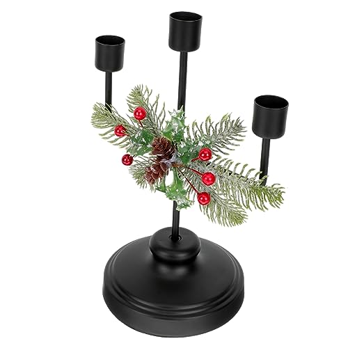 Levemolo Metal Xmas Candlestick Holiday Decorations Party Candle Holder Christmas Centerpiece Desktop Adornment