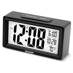 SHARP Alarm Clock with Indoor Temperature, Nightlight, Calendar, Battery Operated Digital Small photo SHARP Alarm Clock with Indoor Temperature, Nightlight, Calendar, Battery Operated Digital Small