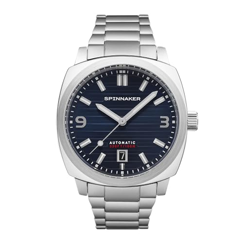 Spinnaker Herren 42mm Hull Automatik Aegean Blue Riviera 3-Zeiger-Uhr mit massivem Edelstahlarmband SP-5073-22