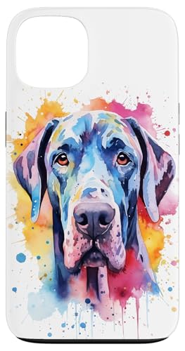 Watercolor Great Dane Dog Owner Lover Girlfriend Case for iPhone 13