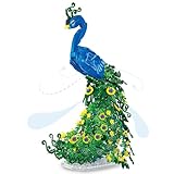 Vziimo Peacock Flowers Building Set, 807PCS Peacock Creative Bird Model, Home Deocr and Office Art Gift for Mom Women Girlfriend Adults 14+ (Compatible with Major Brand)