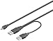 Produktbild Microconnect USBAAB - USB Kabel (1 m, USB A, Mini-USB B, 2.0, Male Connector/Male Connector, Schwarz)