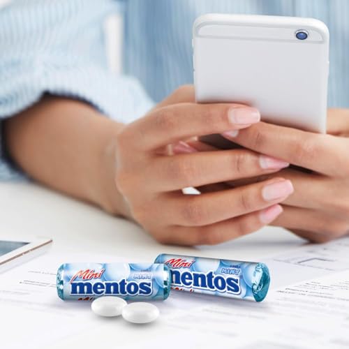 Mentos Mint Classic Bucket, Eimer enthält 120 Mini-Rollen à 5 Minz-Dragees, Kaubonbons mit Pfefferminz-Geschmack, Aufbewahrungs-Box (120 Mini Rollen), vegan 3