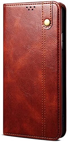 Funda para iPhone 13 EKSIL con tapa de cuero rojo y tarjetero de 6.1 pulgadas