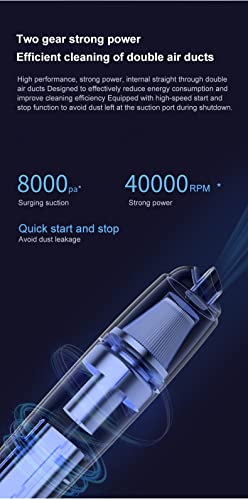 Zannful Handheld Vacuum Cleaner Cordless, 8000Pa Suction Power with Rechargeable Battery and Washable HEPA Filter, Easy Cleaning for Home/Office/Car, Fast Charging, Ultra Lightweight, Mini Car Vacuum