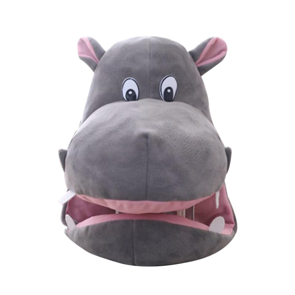 NIYANGLE Adjustable Funny Hippo Hat Novelty Headwear for Cosplay Parties Photo Props Comfortable Cartoon Accessory for Adults