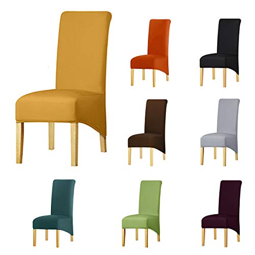 KELUINA Hoge rug Effen Stof Stretch XL Stoelhoezen voor Eetkamer, Spandex Grote Eetstoel Slipcovers voor Home Living… - Afbeelding 3