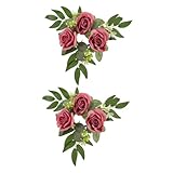 Photo Gallery heallily 2 portacandele artificiali realistici a forma di rosa, per ghirlande floreali scure per feste di nozze e decorazioni per la casa Photo Gallery heallily 2 portacandele artificiali realistici a forma di rosa, per ghirlande floreali scure per feste di nozze e decorazioni per la casa