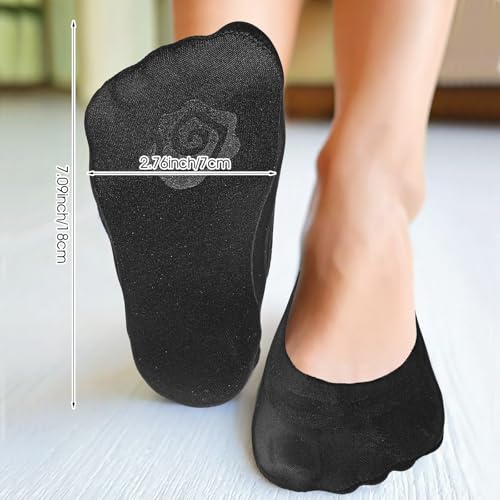 Image of ElevateTech No Show Socks Womens, 6 Pairs Nylon Ultra Low Cut Thin Liner Socks Invisible Hidden Sock for Flats Casual Non Slip